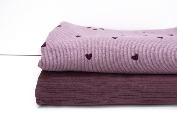 Perfekt Match Rib Jersey Herzchen Plum