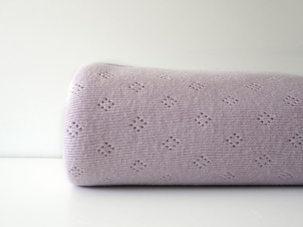 ♥ Ajour ♥ Lochmuster Strickjersey Soft Lavendel