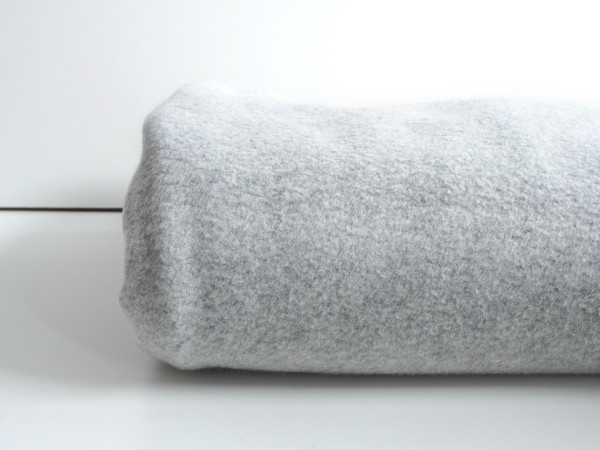 LUXUS Baumwollfleece Dick+Flauschig Maus Light
