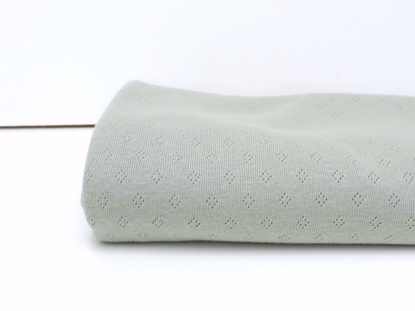 ♥ Ajour ♥ Lochmuster Strickjersey Salbei