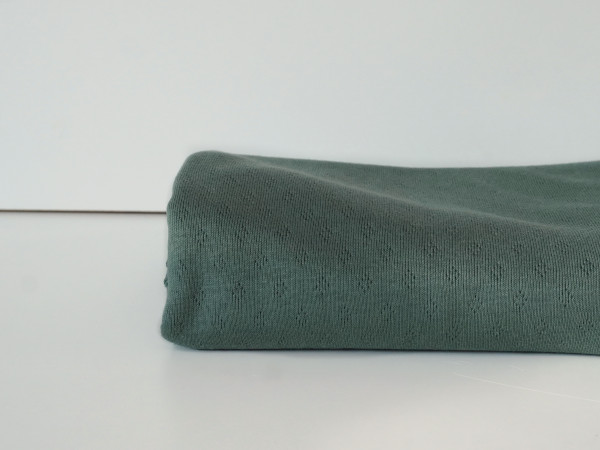 ♥ Ajour ♥ Lochmuster Strickjersey Old Green