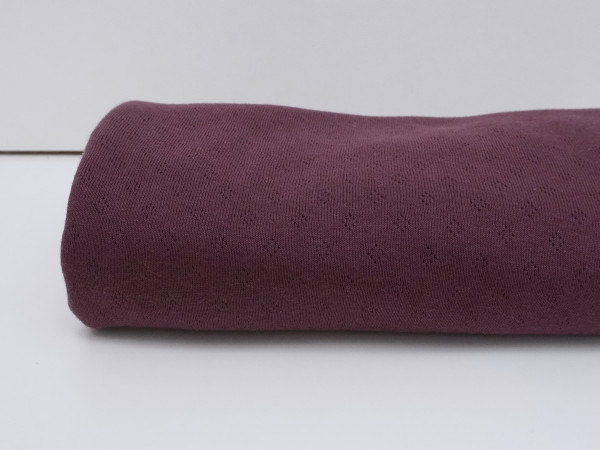 ♥ Ajour ♥ Lochmuster Strickjersey Plum