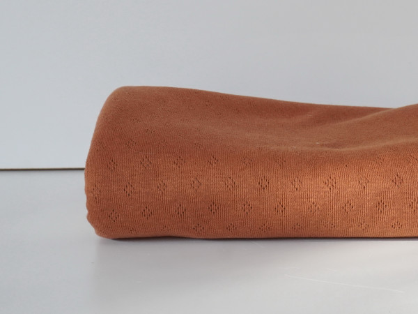 ♥ Ajour ♥ Lochmuster Strickjersey Zimt