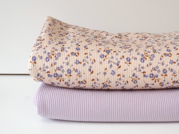 Perfekt Match Rib Jersey Granny Vanilla Flowers/Flieder