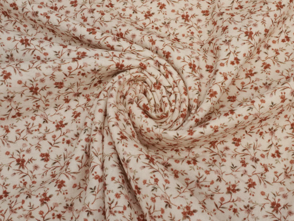Double Gauze/Musselin Granny Millefleur Cream/Rouge/Rose