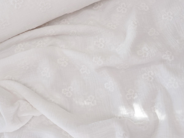 Double Gauze/Musselin Embroidery Milk