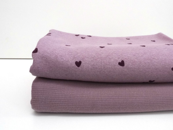 Perfekt Match Rib Jersey Herzchen Lavendel