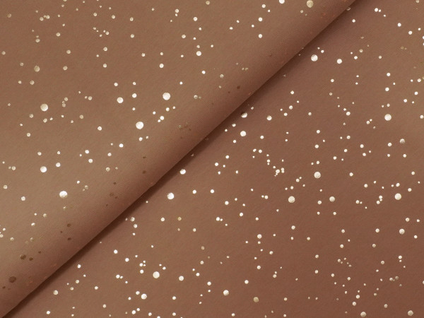 Jersey Glitzer Tupfen Cappuccino/Gold
