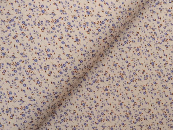 Rib Jersey Granny Vanilla Flowers