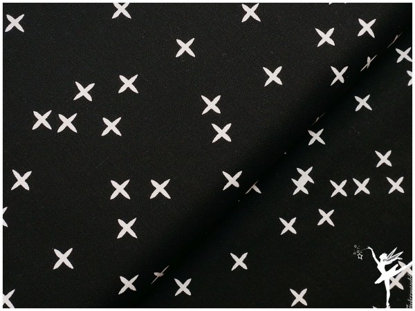 BIO Baumwolle Birch Fabrics Sternentaler BLACK
