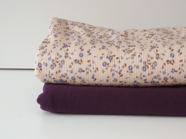 Perfekt Match Rib Jersey Granny Vanilla Flowers/Holunder